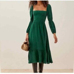 Reformation Mica Green Long Dress B968